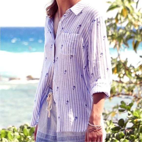 Rails Linen Charli Mermaid Button Down Top - Picture 1 of 14